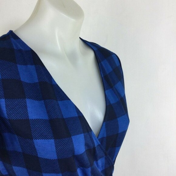 Draper James Buffalo Plaid Wrap Dress Womens Nassau Navy Size XS NWT - Picture 7 of 10